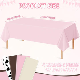 Hauwellter pink rustic tablecloth for baby showers creates soft ambiance