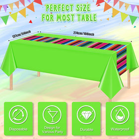 Hauwellter rectangle Cinco de Mayo tablecloth provides wide table coverage.
