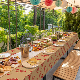 Hauwellter crawfish tablecloth suits family events, parties, and restaurants.