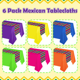 Hauwellter striped table cover multi-color enhances meals with festive color.