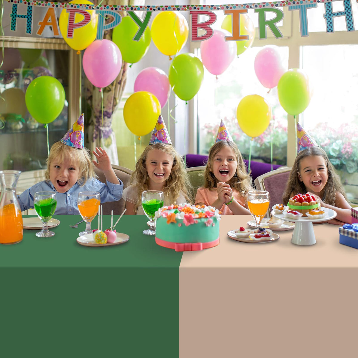 Hauwellter waterproof and stain‑resistant tablecloth protects surfaces