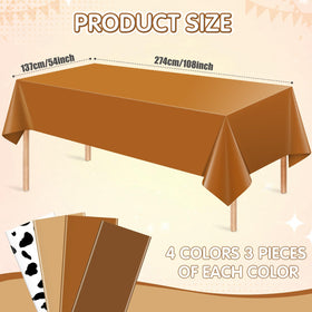 Hauwellter western cow print design tablecloth enhances rustic party setup