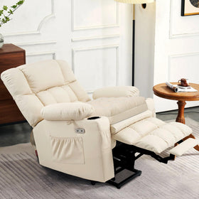 HAVARGO recliner cushion beige cover removal for easy cleaning.