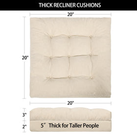 HAVARGO recliner cushions in use demonstrate increased seat height.