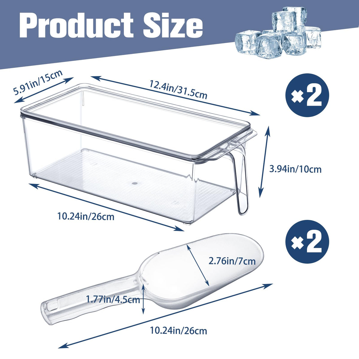 Havawish clear ice bin shows contents at a glance for quick freezer access.