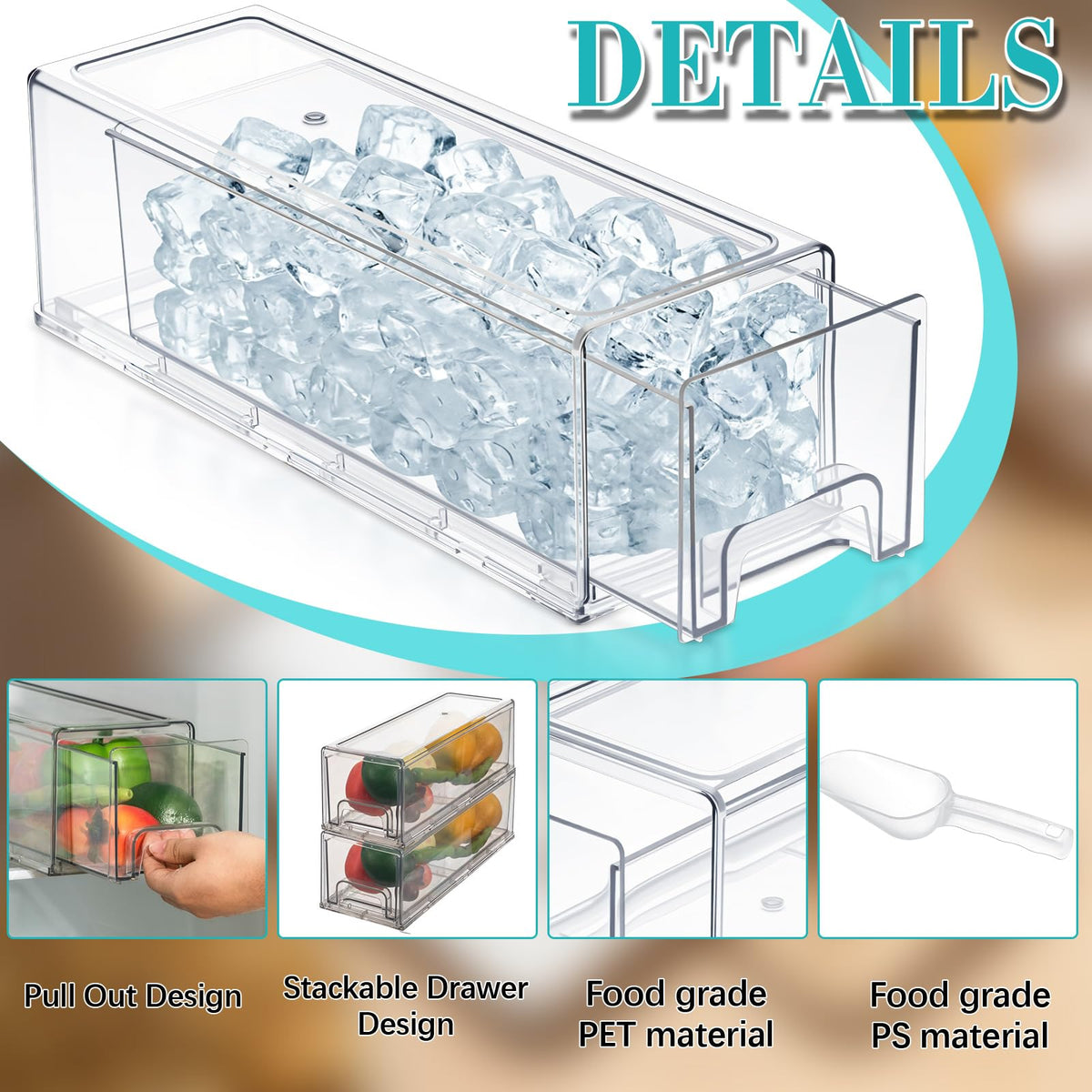 Havawish fridge organizer drawer offers transparent visibility for easy stock checks.