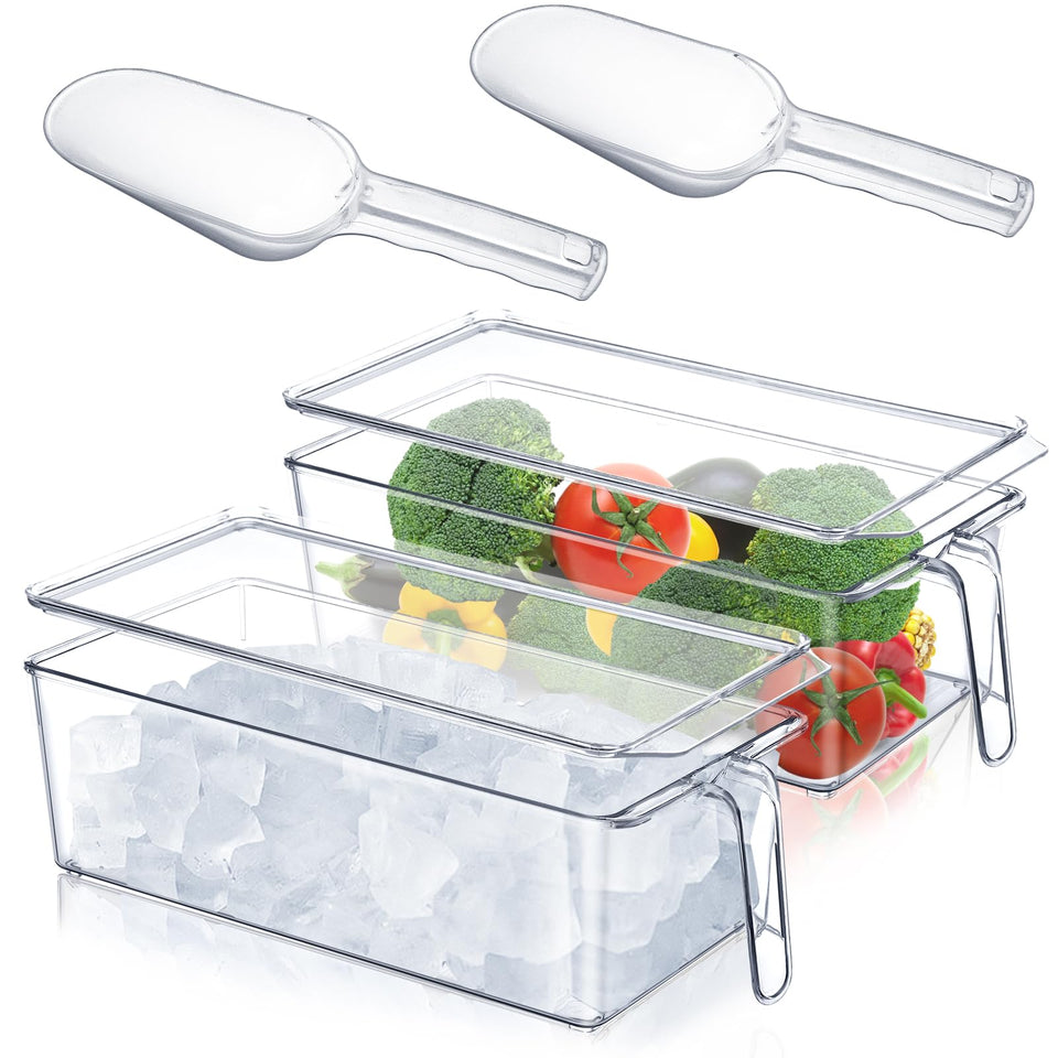Havawish ice bin with lid and handle keeps contents fresh and easy to grab.
