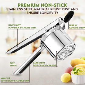 Havenity non-slip ergonomic handle reduces hand strain during mashing