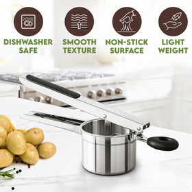 Havenity potato masher and ricer tool for versatile kitchen pressing