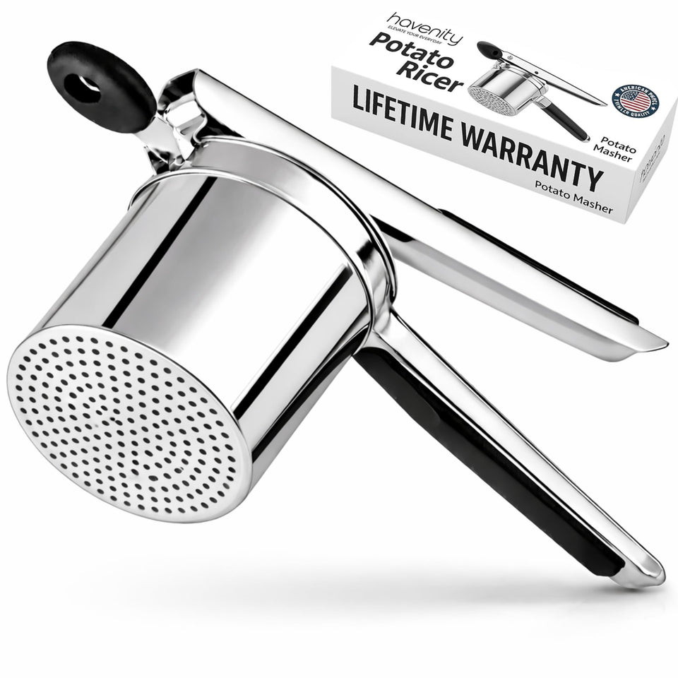 Havenity potato ricer 15oz fixed-disc for smooth mash results