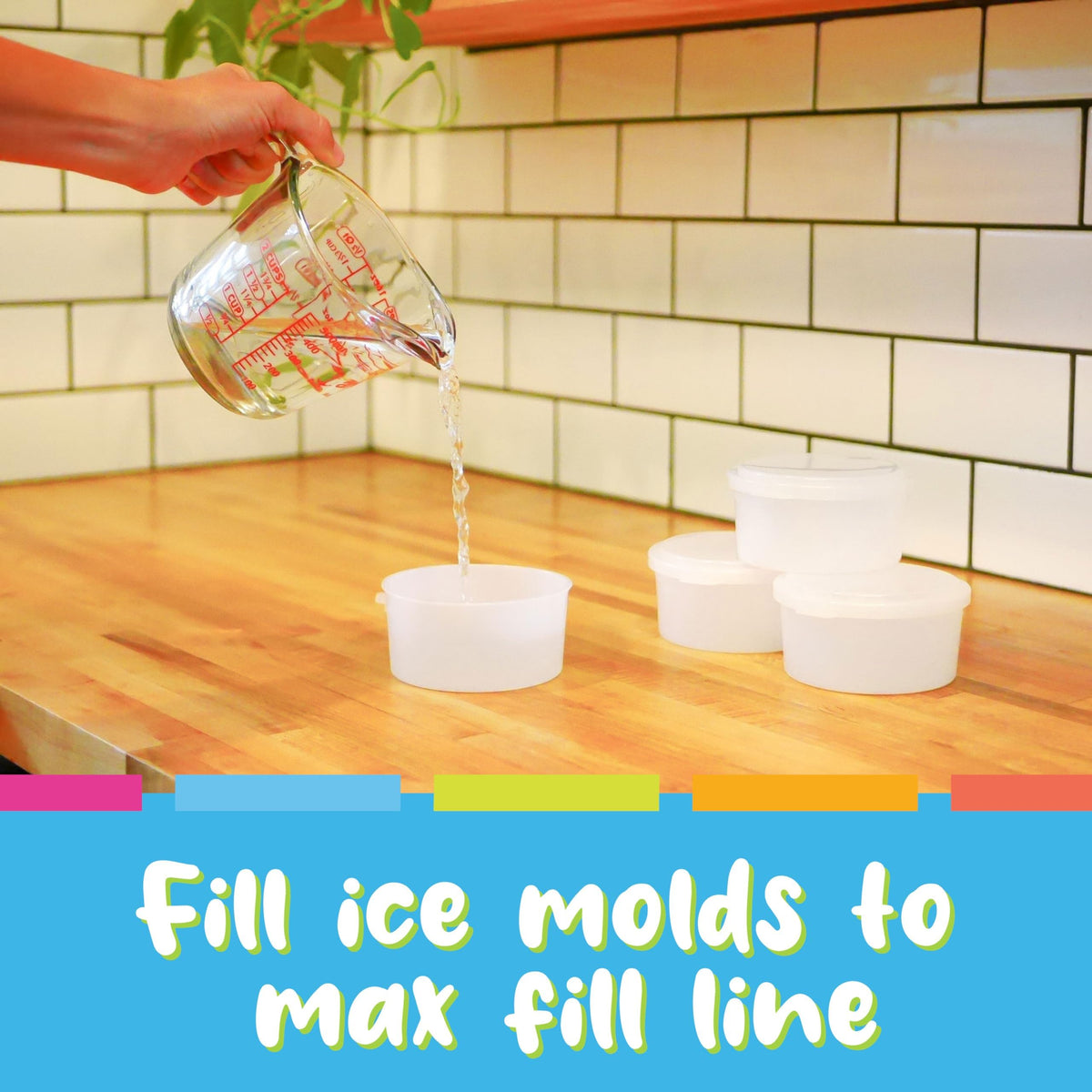 Hawaiian Shaved Ice stackable freezer containers save kitchen space