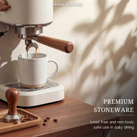 HaWare 13oz mugs showing dishwasher and microwave safe feature for easy care.