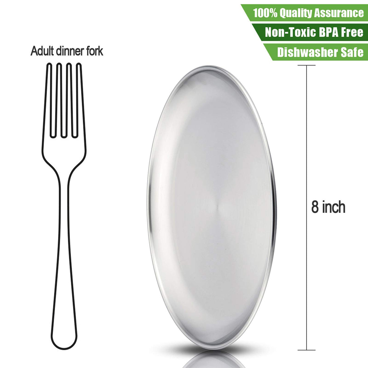 Haware 18/8 stainless steel kids dishes, rust-resistant and reusable