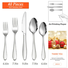 HaWare 40-piece silverware set with dinner forks for modern table settings and comfortable grip