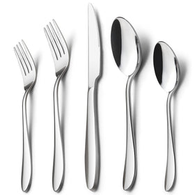 HaWare 40-piece silverware set with dinner knives for elegant family meals and durable daily use