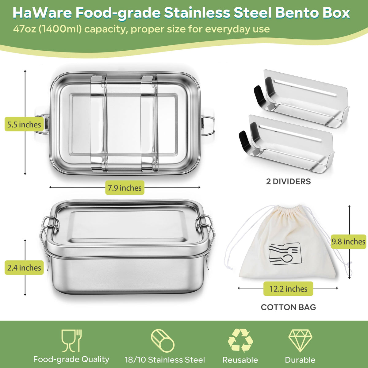HaWare bento dividers show removable sections to keep flavors separate