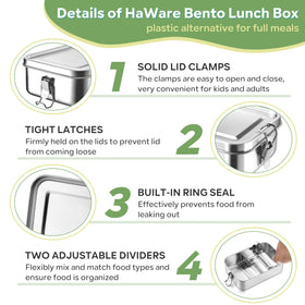 HaWare stainless steel container is dishwasher safe for easy cleanup