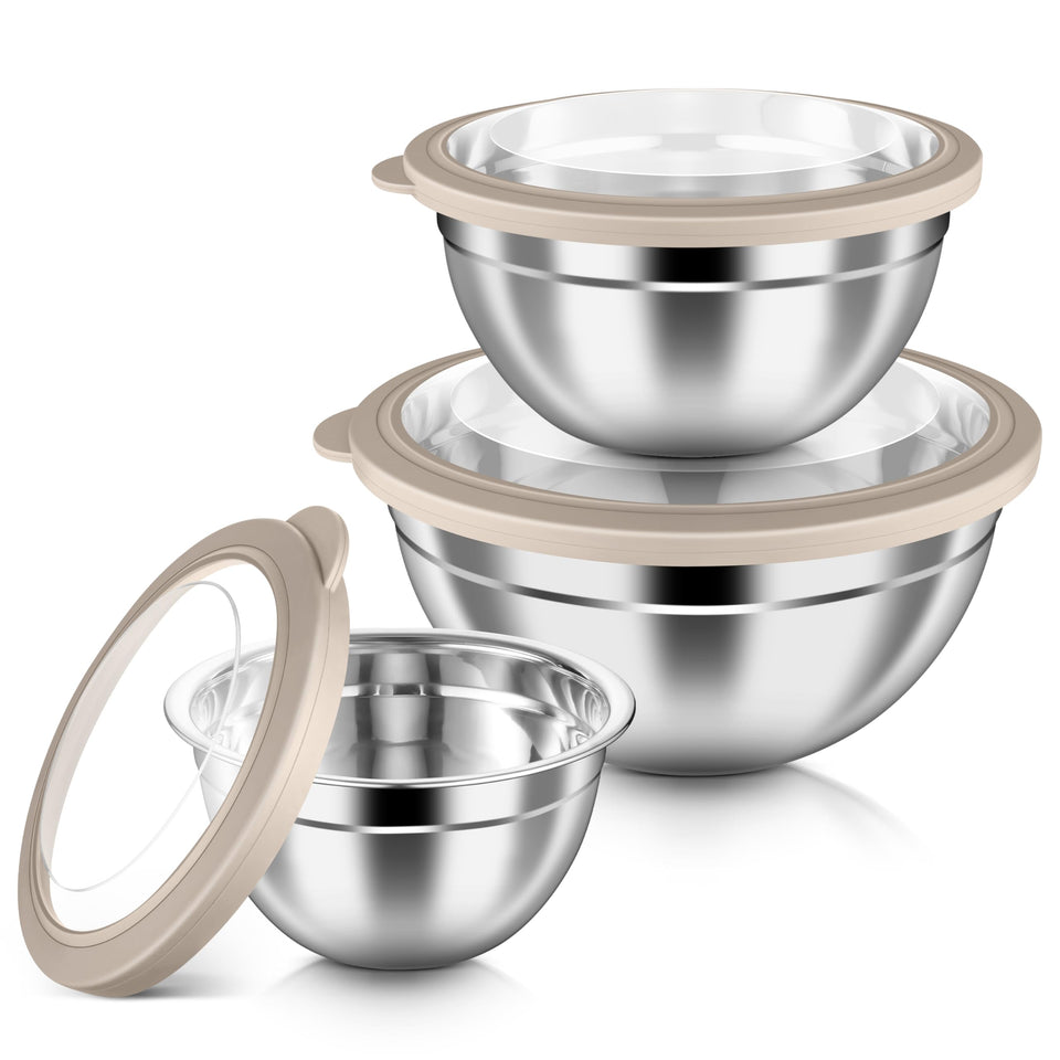 HaWare 6-piece mixing bowls with nesting design for space-saving storage.