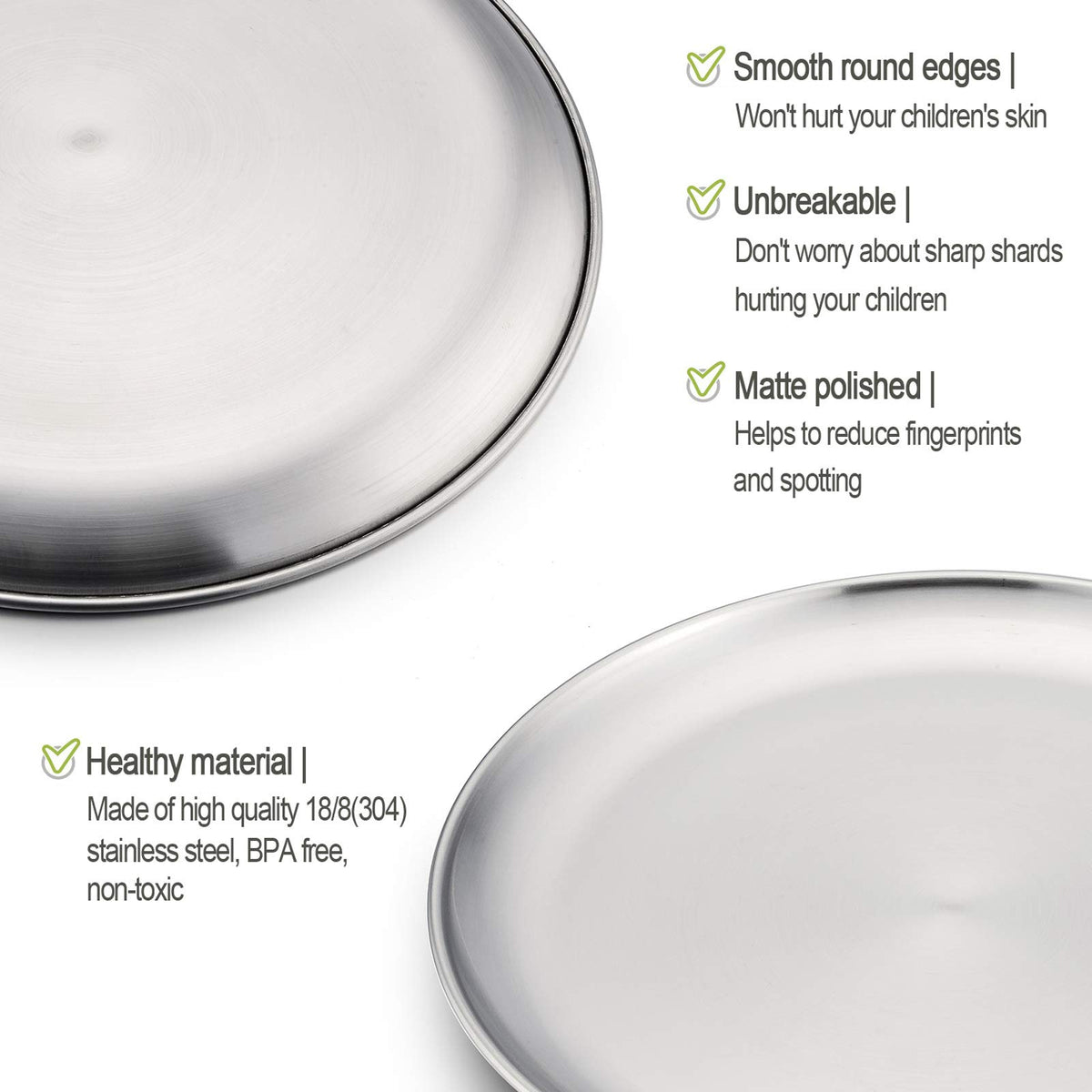 Haware smooth-edged kid plate for safe handling