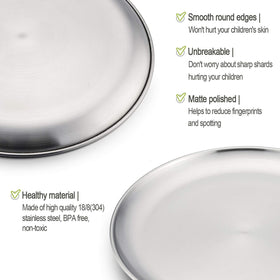 Haware smooth-edged kid plate for safe handling