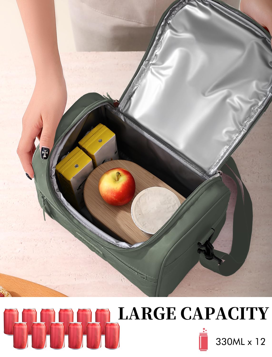 Hawave 8L capacity in compact dimensions for lunch and snacks.