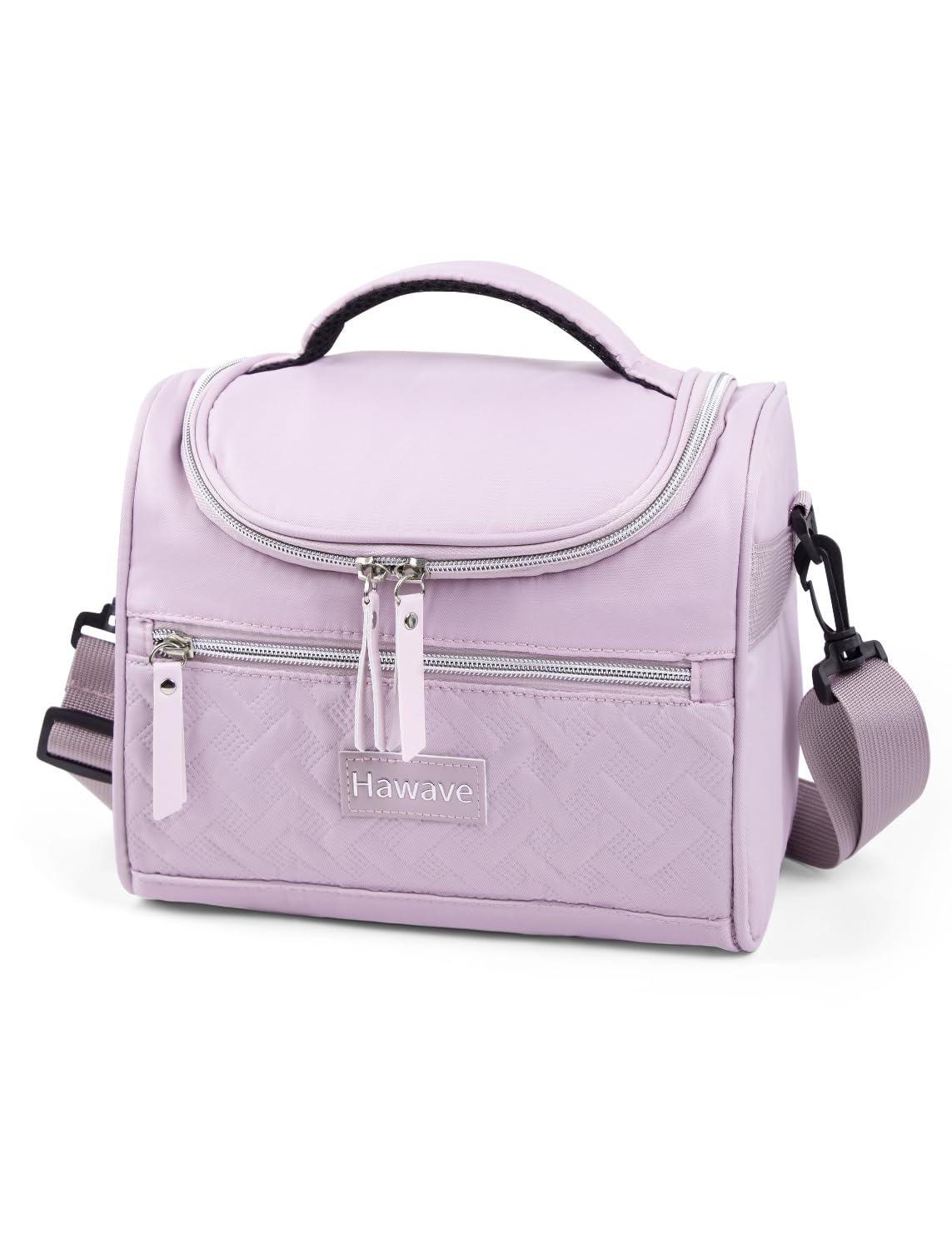 Hawave lunch bag with front pocket keeps small items organized and accessible.