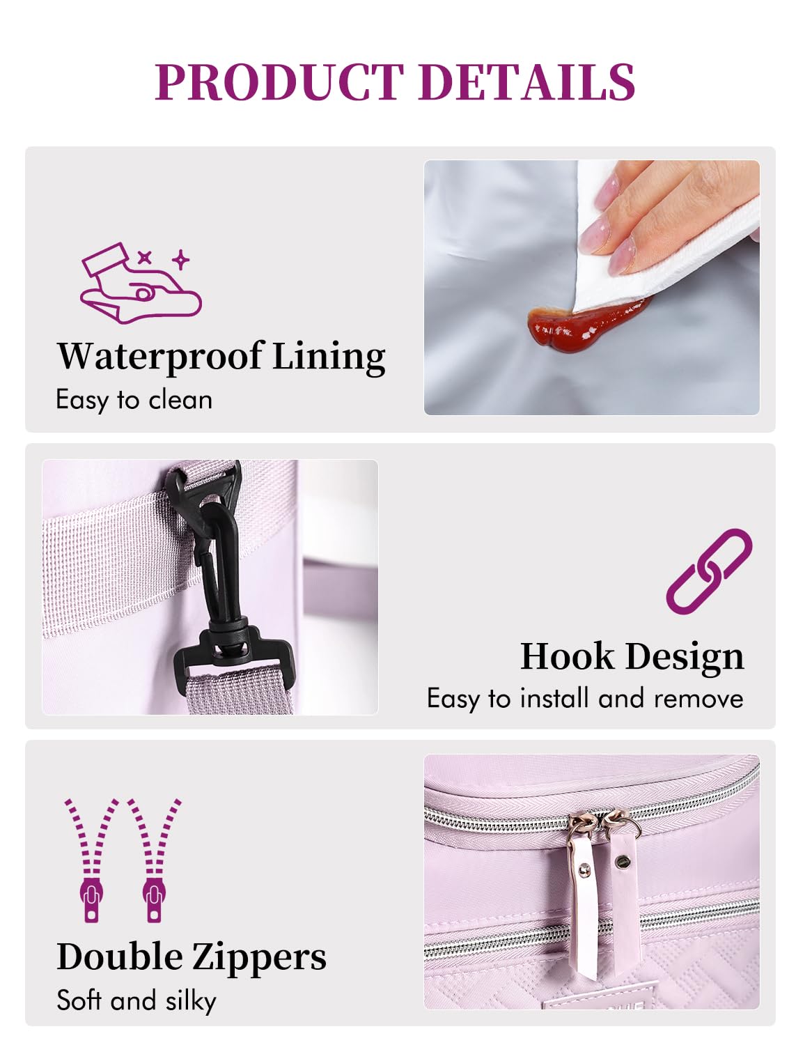 Hawave leakproof zipper prevents spills during travel.