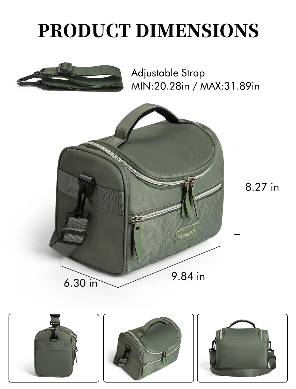 Hawave green lunch bag used for work, travel, or picnics.