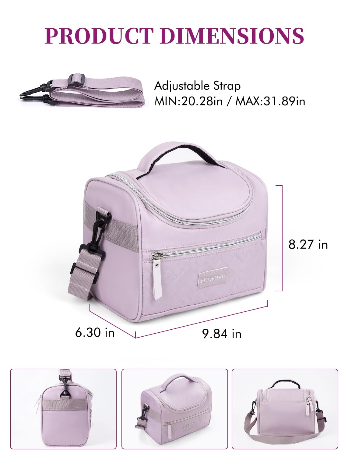 Hawave water-resistant lining protects contents and eases cleaning.