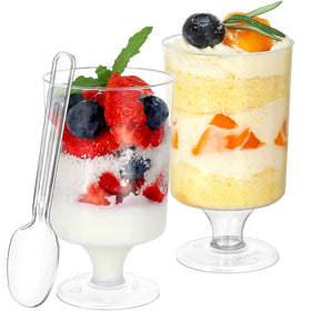 HawHawToys 60-pack 3oz dessert cups showcase treats clearly for parties.