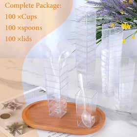 HawHawToys parfait cups with lids keep desserts fresh.