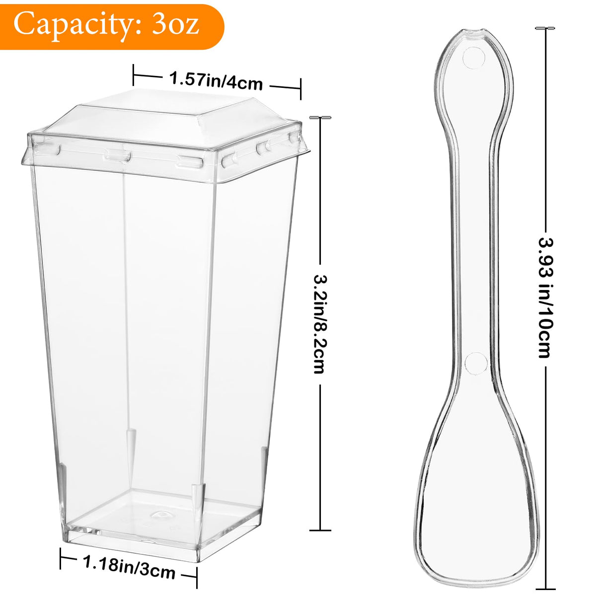 HawHawToys square tall dessert cups ideal for neat party portions.