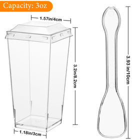 HawHawToys square tall dessert cups ideal for neat party portions.