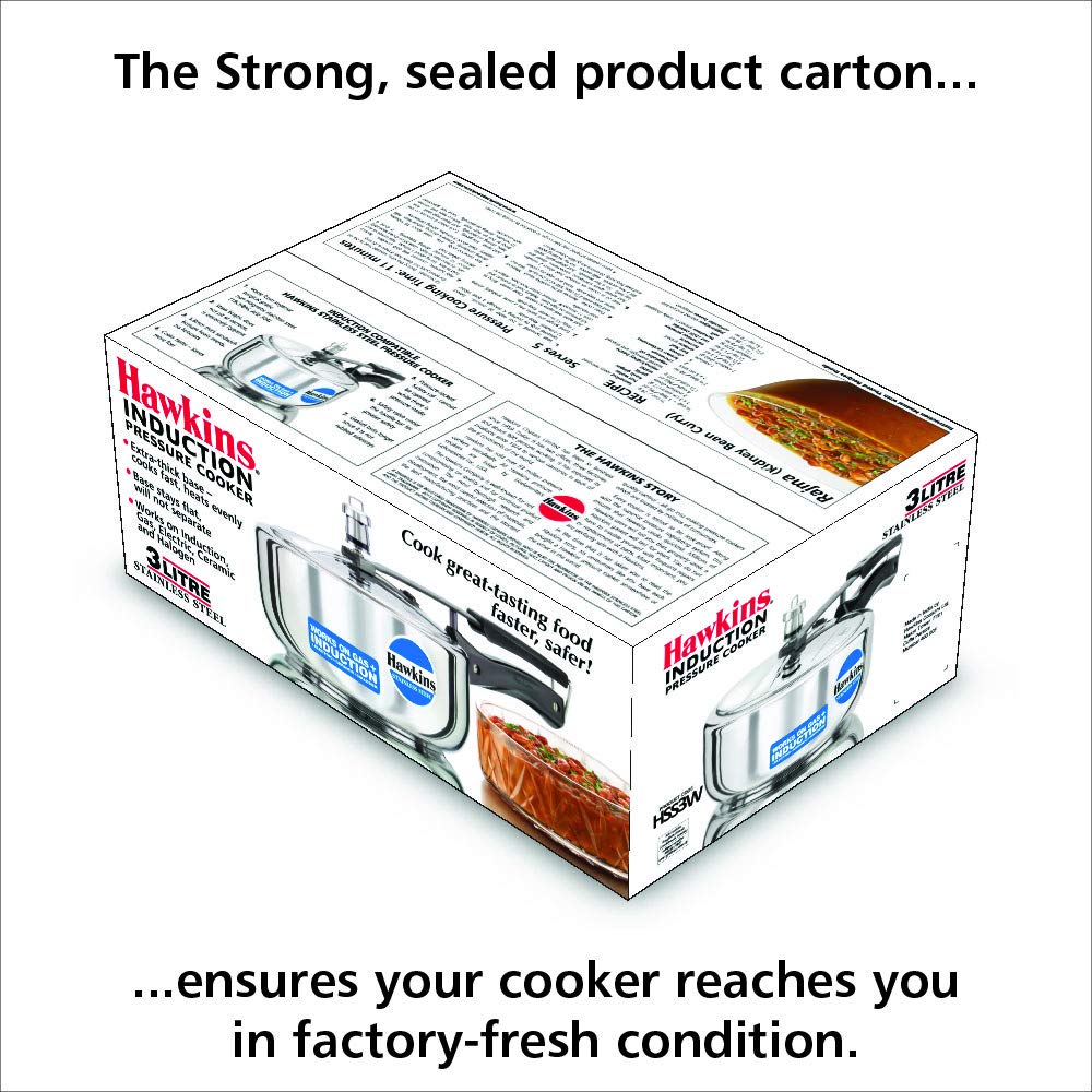 Hawkins induction-compatible cooker suitable for modern stovetops.