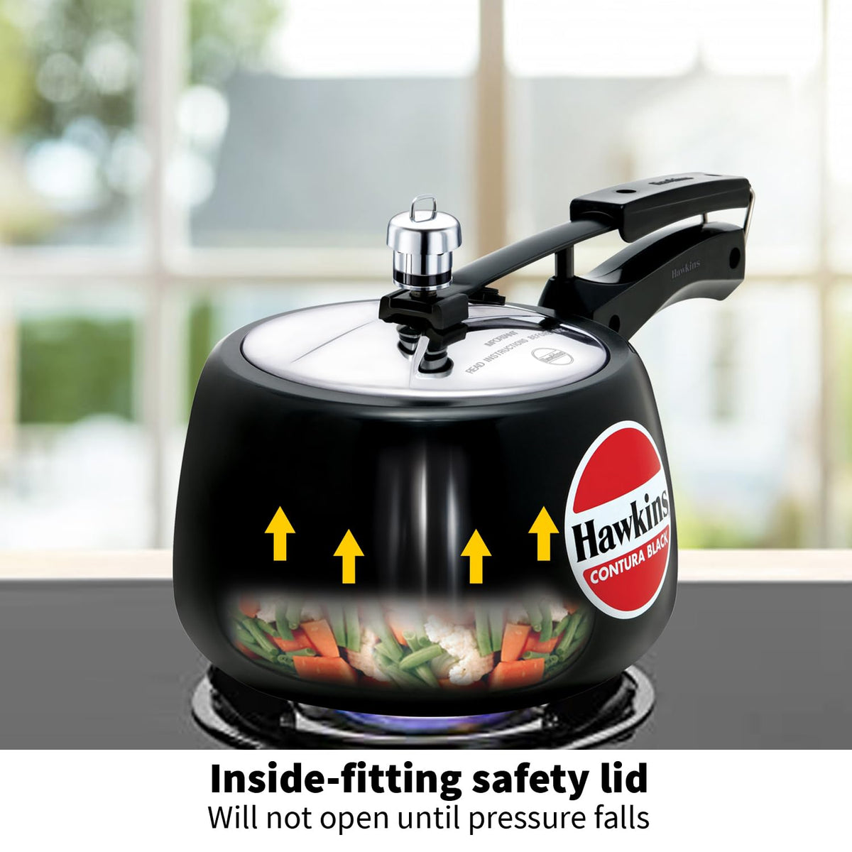 HAWKINS Contura Black heats quickly for faster meal prep.