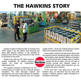 Hawkins Contura bright stainless surface stays hygienic and durable
