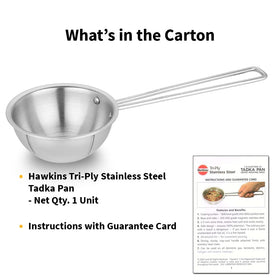 Hawkins Tadka Pan induction-base compatible with various stoves.