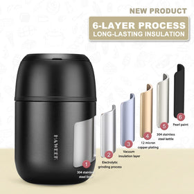 HAWEEK insulated soup thermo folding spoon integrated for convenient meals anywhere.