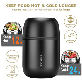 HAWEEK insulated soup thermo leak-proof cap prevents spills during travel.