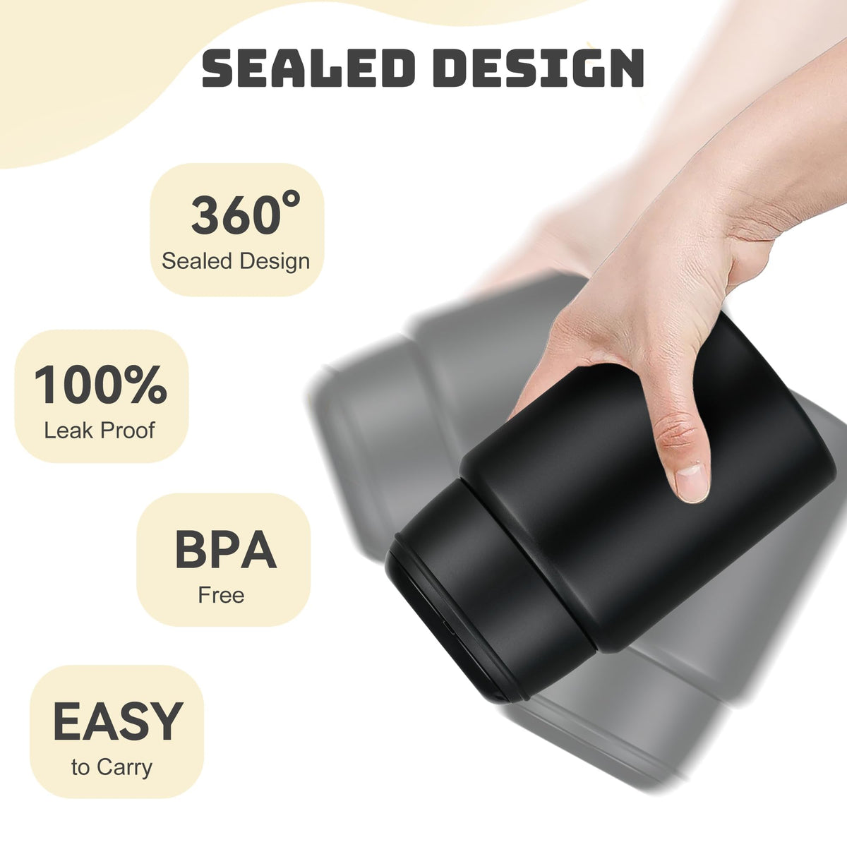HAWEEK Anti-slip base keeps the jar steady on tables.