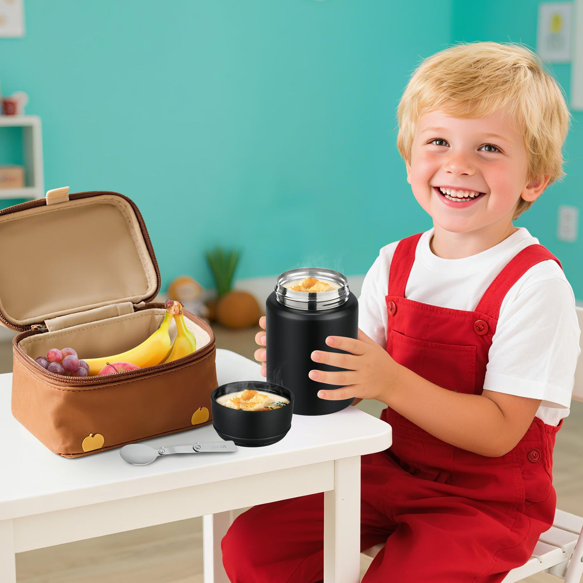 HAWEEK Folding spoon built inside helps on-the-go meals.