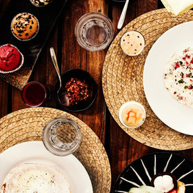 HaxHut indoor-outdoor placemats fit kitchens, patios, and living spaces