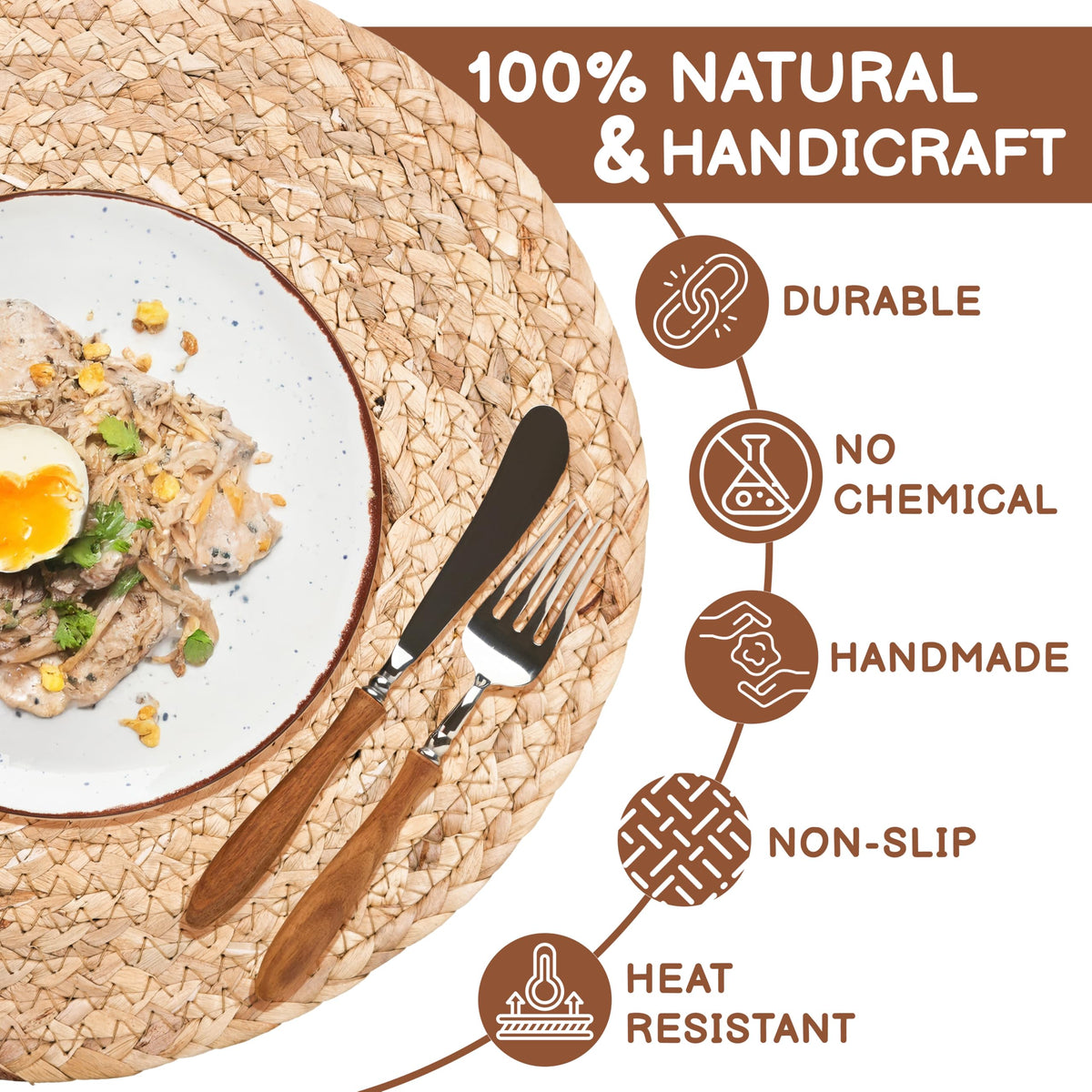 HaxHut non-slip placemats keep plates steady during dining