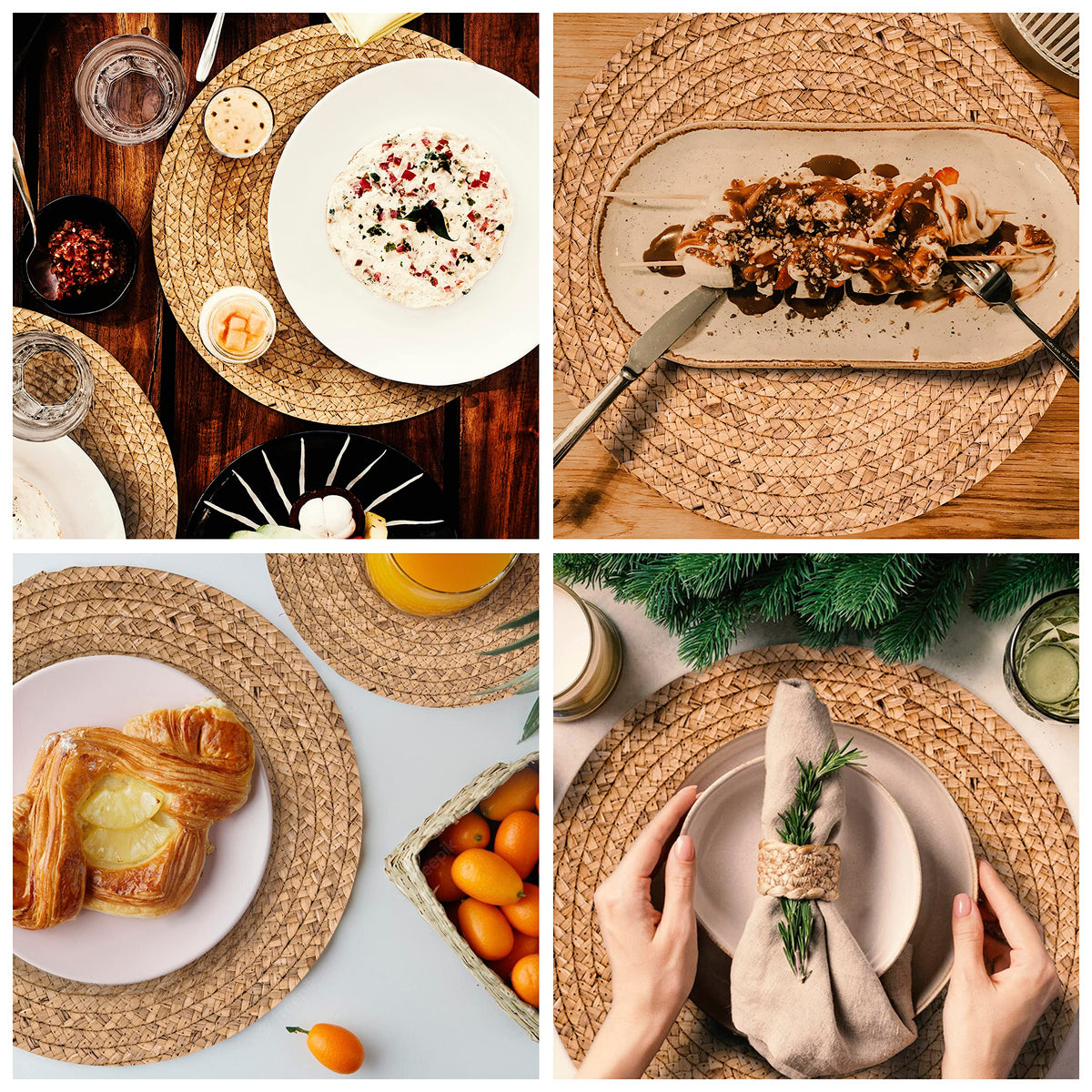 HaxHut natural rattan mats bring warm earthy ambiance to the table