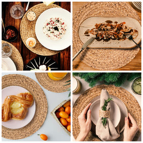 HaxHut natural rattan mats bring warm earthy ambiance to the table