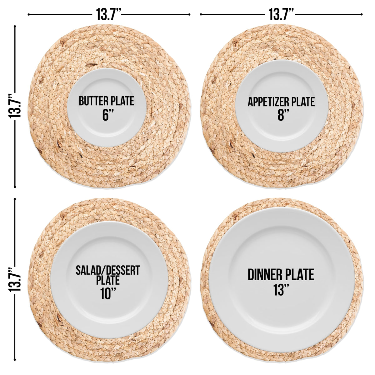 HaxHut wicker chargers set protects tableware while adding rustic charm