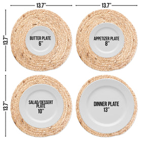 HaxHut wicker chargers set protects tableware while adding rustic charm
