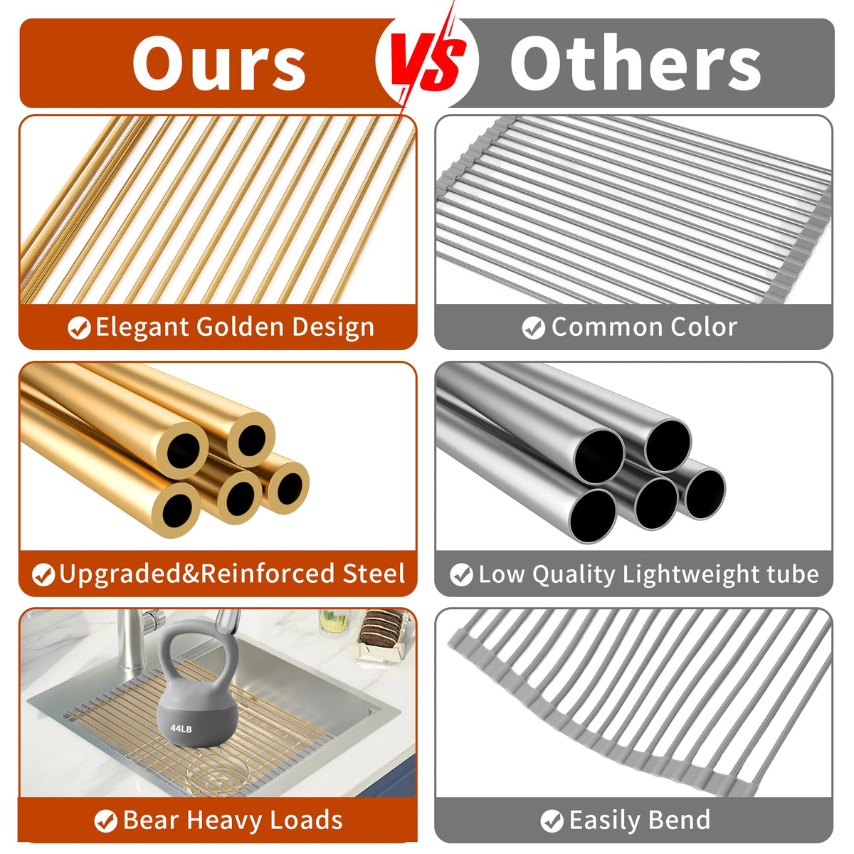 HAYAWEY Compact roll-up design fits small sinks and counters.