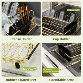 HAYAWEY full-load capacity rack holding plates, bowls, and cups.