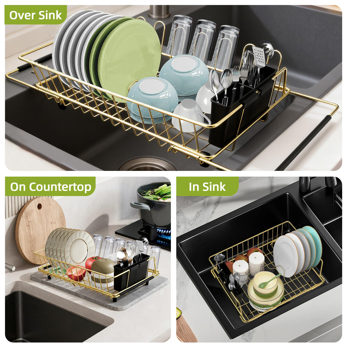 HAYAWEY dish rack inside kitchen with organized drying space.